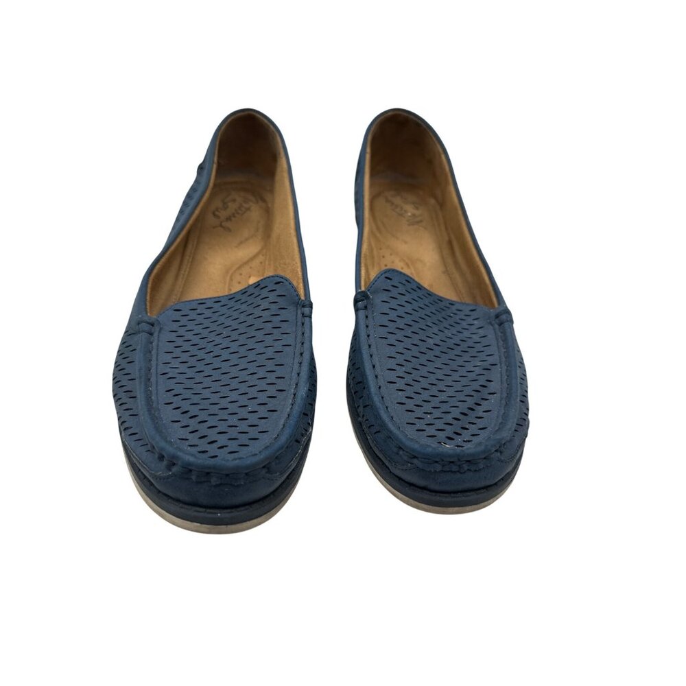 Naturalizer Size 10M Stylist Comfortable Perforated Blue Leather Loafers